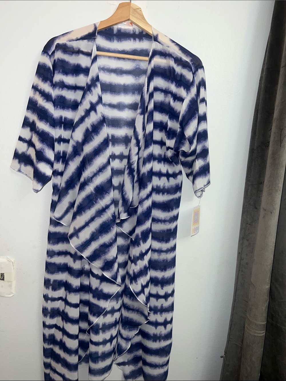 Lularoe Shirley TIE DYE Small Kimono UNICORN Cover Up Purple blue  White NWT